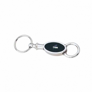 Oval detachable metal key chain