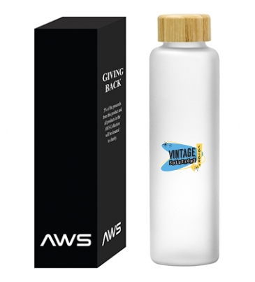 Aws 20 oz. Belle Glass Bottle With Bamboo Lid