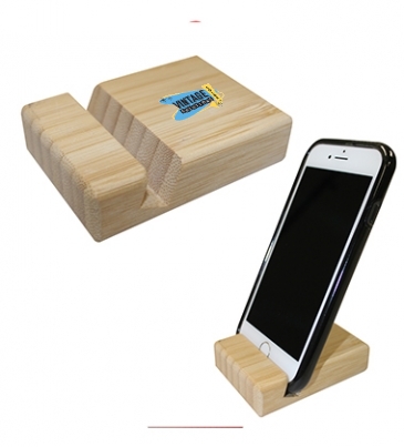 Bamboo Block Phone Stand