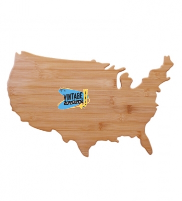 Usa Shape Bamboo Cutting Board