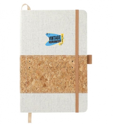 5.5" x 8.5" Recycled Cotton and Cork Bound Notebook