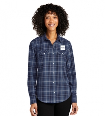 Port Authority® Ladies Long Sleeve Ombre Plaid Shirt