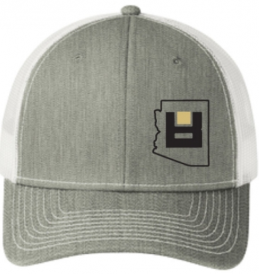 Snapback Trucker Cap-Heather Grey/White