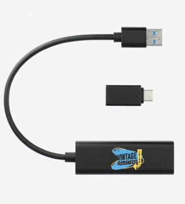 Aluminum 4-Port USB 3.0 Hub with Type C Adapter