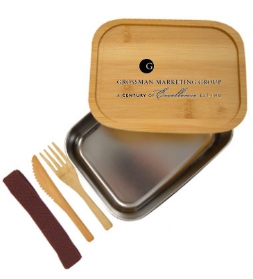 Sophisticate Stainless & Bamboo Bento Box