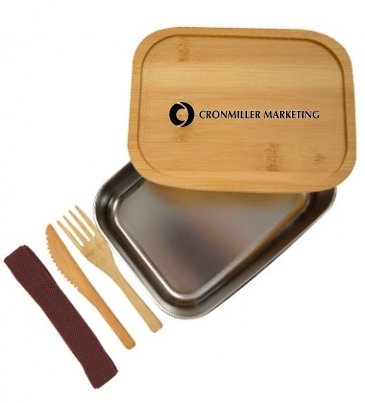 Sophisticate Stainless & Bamboo Bento Box