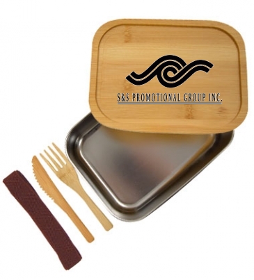 Sophisticate Stainless & Bamboo Bento Box