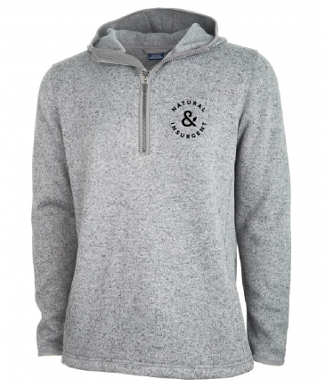 Men's Heathered Fleece Quarter Zip Hoodie