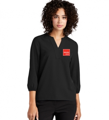 MERCER+METTLE™ Women's Stretch Crepe 3/4-Sleeve Blouse