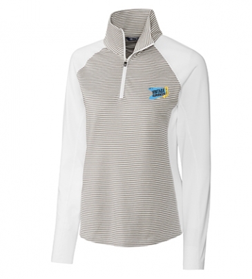 Forge Tonal Stripe Stretch Half Zip Womens Top