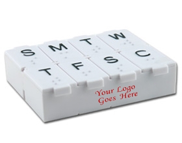 7 Day Pillbox w/Metal Pill Splitter