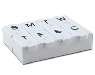 7 Day Pillbox w/Metal Pill Splitter