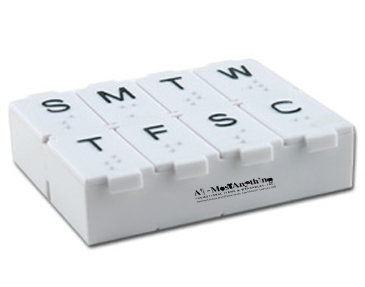 7 Day Pillbox w/Metal Pill Splitter