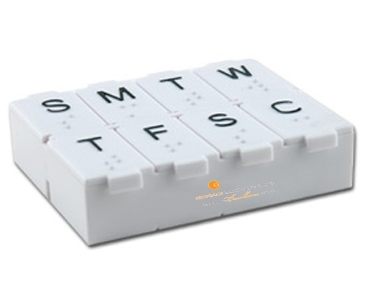 7 Day Pillbox w/Metal Pill Splitter