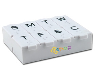 7 Day Pillbox w/Metal Pill Splitter