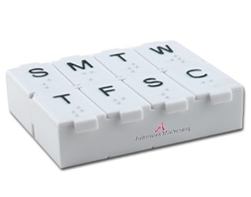 7 Day Pillbox w/Metal Pill Splitter