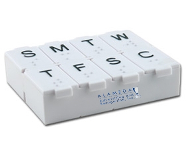 7 Day Pillbox w/Metal Pill Splitter