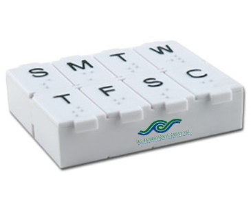 7 Day Pillbox w/Metal Pill Splitter
