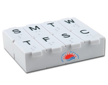 7 Day Pillbox w/Metal Pill Splitter