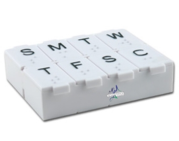 7 Day Pillbox w/Metal Pill Splitter