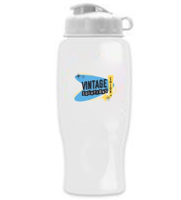 Poly-Pure - 27 Oz. Transparent Bottle With Flip Lid And Digital I