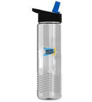 24 oz Wave Bottle With Flip Straw