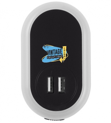 Ul Listed Nightlight A/C Adapter With Dual Usb Ports