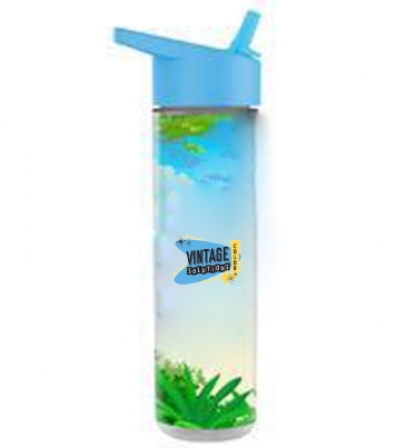 Full Color Wrap 16 oz. Insulated Bottle With Flip Straw Lid