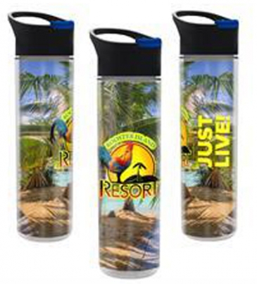 Full Color Wrap 16 oz. Insulated Bottle With Pop Up Sip Lid