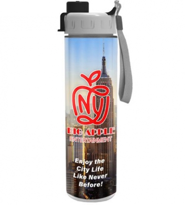 Full Color Wrap 16 oz. Insulated Bottle With Quick Snap Lid
