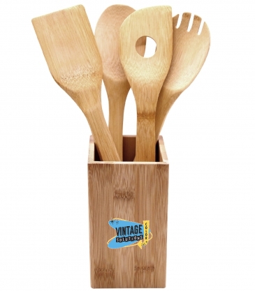 5 Piece Bamboo Kitchen Tool Set