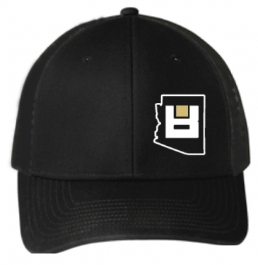Snapback Trucker Cap-Black/Black