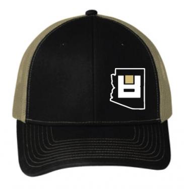 Snapback Trucker Cap-Black/Tan