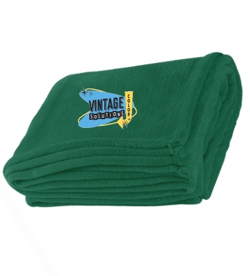 Chenille Blanket With Woven Patch