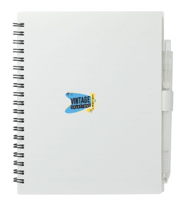5.5” x 7” FSC Recycled Spiral Notebook w/ RPET Pen