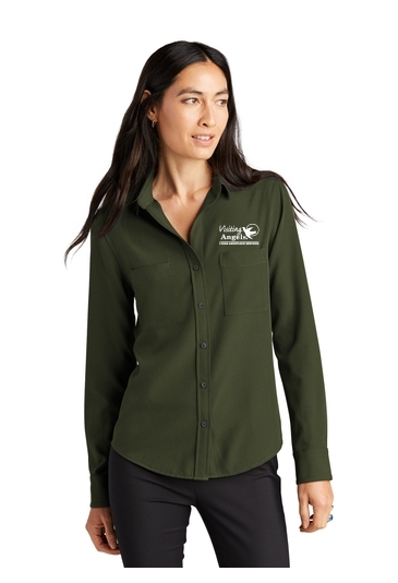 Mercer+Mettle™ Women's Stretch Crepe Long Sleeve Camp Blouse