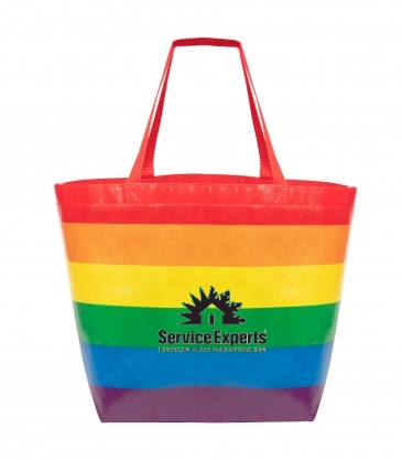 Rainbow Laminated Non-Woven Tote Bag