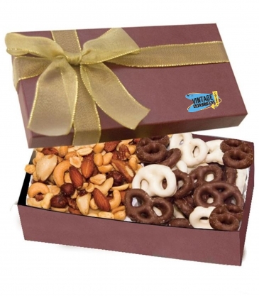 The Executive Gift Box_Chocolate Covered Pretzels & Mixed Nuts