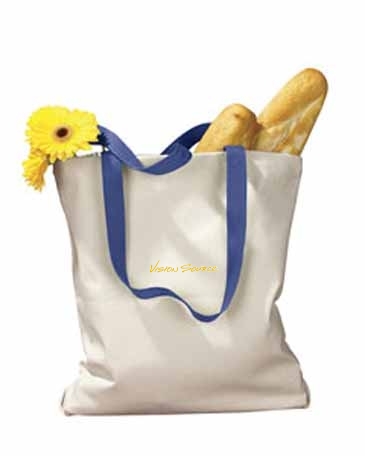 BAGedge Canvas Tote with Contrasting Handles