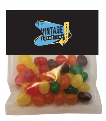 Candy Bag With Header Card (Large)-Jelly Beans, Gum