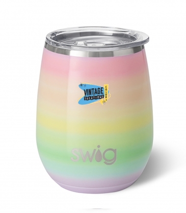 14 Oz. Swig Life™ Over The Rainbow Stemless Wine Cup