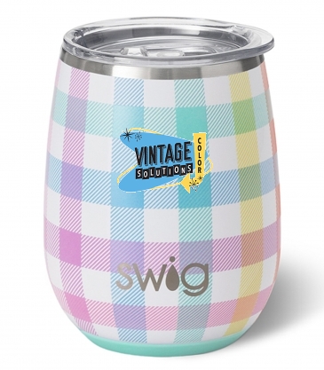14 Oz. Swig Life™ Pretty In Plaid Stemless Wine Cup