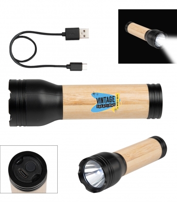 Bamboo Rechargeable Led Flashlight