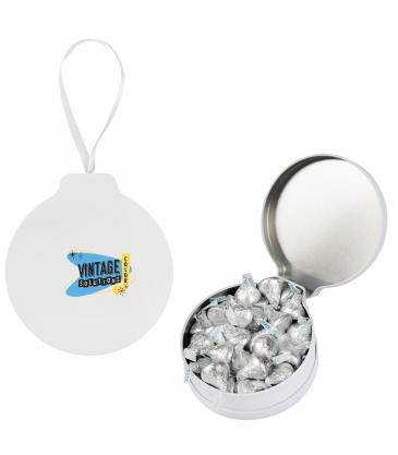 Full Color Ornament Tin With Candy