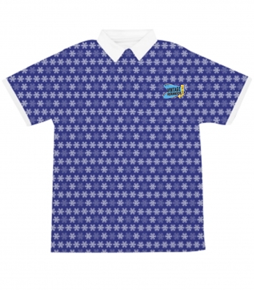 Upf 30+ Fully Sublimated Seasonal Polo Holiday Snowflake Print, H