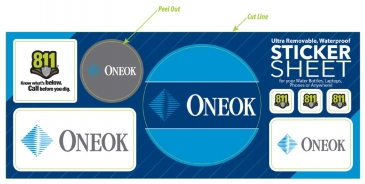 ONEOK Custom Sticker Sheets- 3-3/4" X 9"