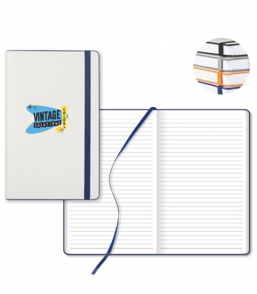 White Laser Medio Lined White Page Journal