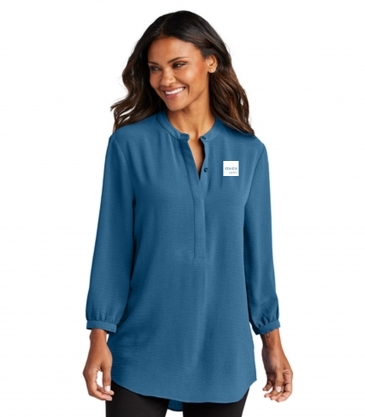 Port Authority® Ladies 3/4-Sleeve Textured Crepe Tunic