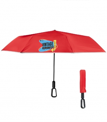 46" Arc Reflective Umbrella With Carabiner Handle