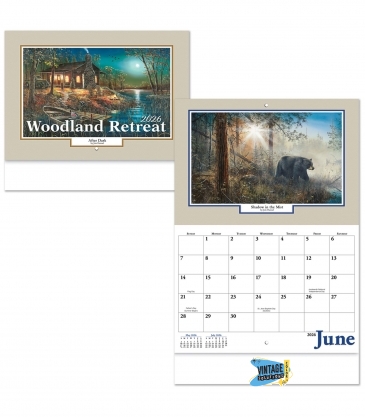 Woodland Retreat Stapled Wall Calendar